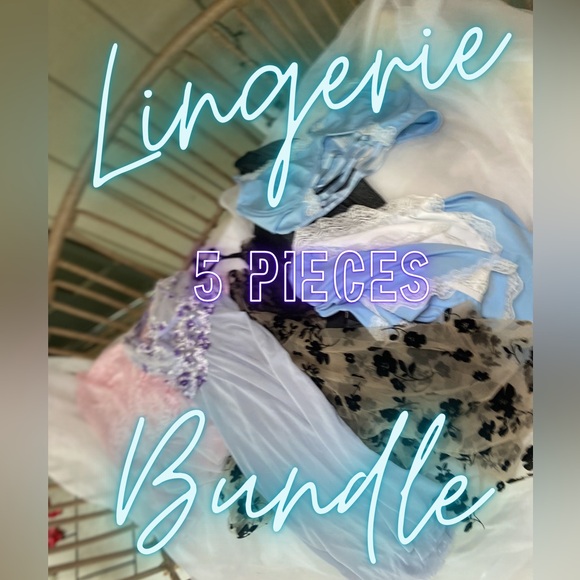 Other - Women's Lingerie Bundle - Light Blue, White, Black Floral, Pink, Lavender